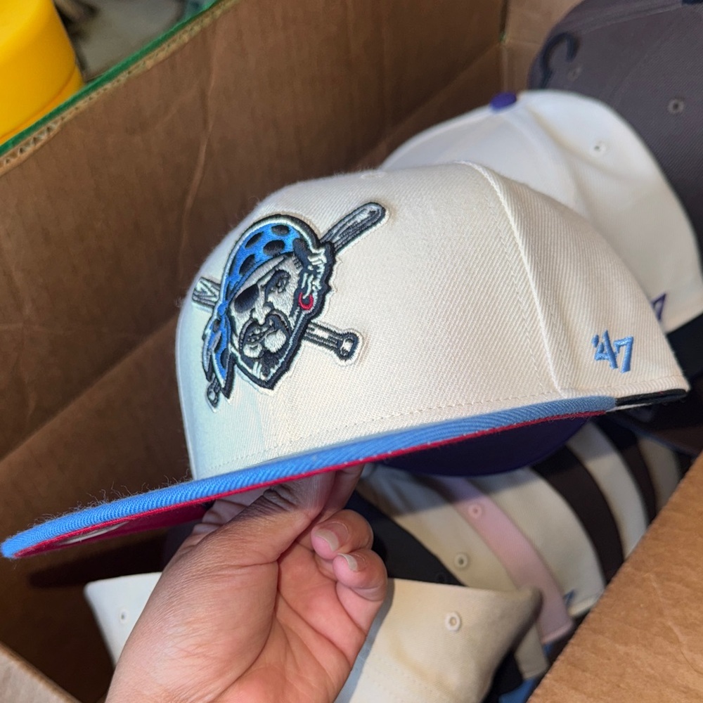 Cap 47 SnapBack Pirate Embroidered Cap with Blue Brim